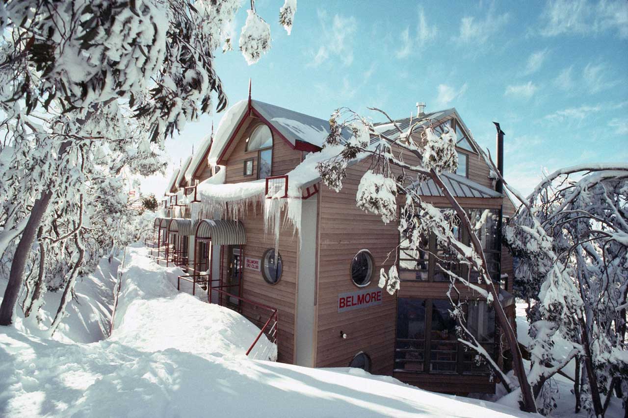 Belmore Ski Club lodge in winter
